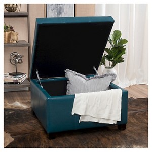 Cortez Faux Leather Storage Ottoman - Christopher Knight Home - 1 of 4