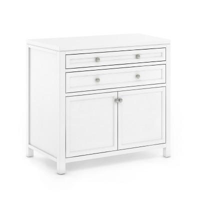 Creamy White Wooden Kids' Art Supply Storage Cabinet with Drawers