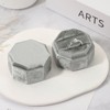 Unique Bargains Velvet Octagon Wedding Proposal Engagement 2 Slot Jewelry Storage Ring Box - 4 of 4