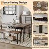 Dining Table Set for 4, Kitchen Table Set for 4 with Upholstered Bench and 2 Chairs - 4 of 4