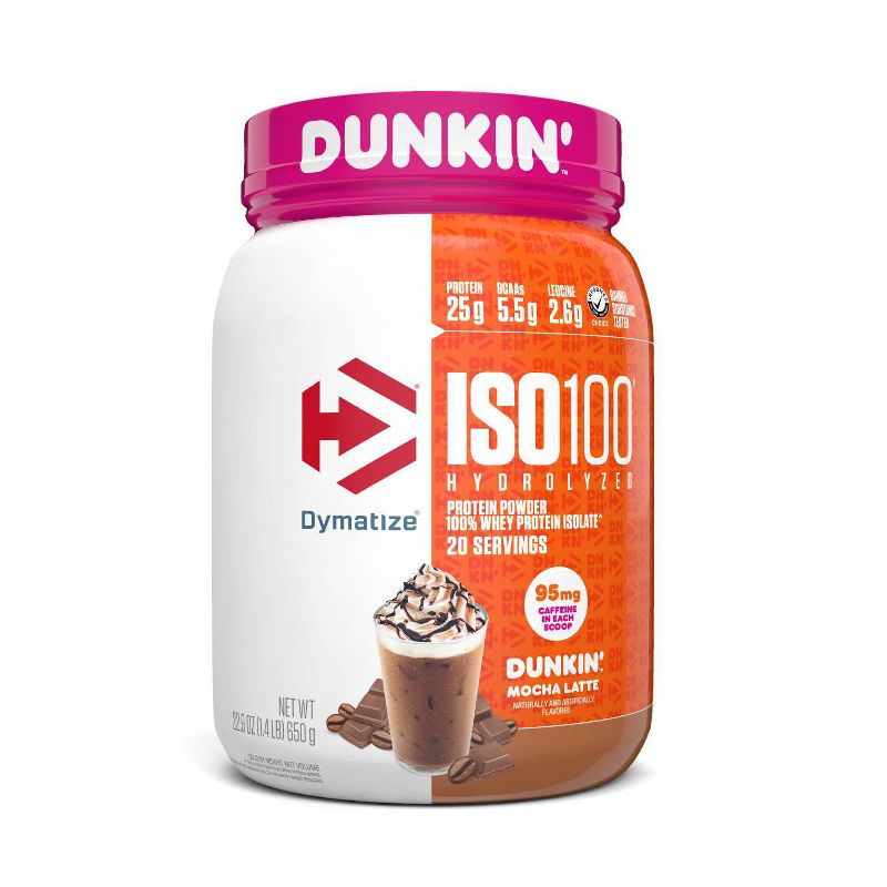 Dymatize 100% Whey Isolate Protein Powder - Dunkin Mocha Latte - 20 Serve, 1 of 5