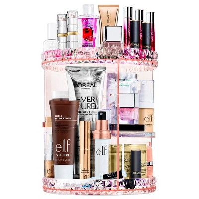Sorbus 360 Rotating Makeup Organizer - Spinning cosmetics organizer, Adjustable Shelves for Make Up, Perfume & more (Pink)