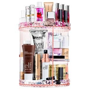 Sorbus 360 Rotating Makeup Organizer - Spinning cosmetics organizer, Adjustable Shelves for Make Up, Perfume & more (Pink) - 1 of 4