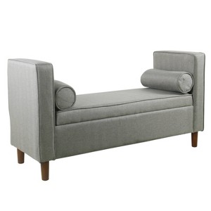 Rimo Upholstered Storage Bench Gray - HomePop