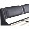 CAVINAS Full Size Platform Bed Sleek Wooden Bed Frame with Upholstered Headboard, LED Light and Faux Leather for Bedroom - 3 of 4