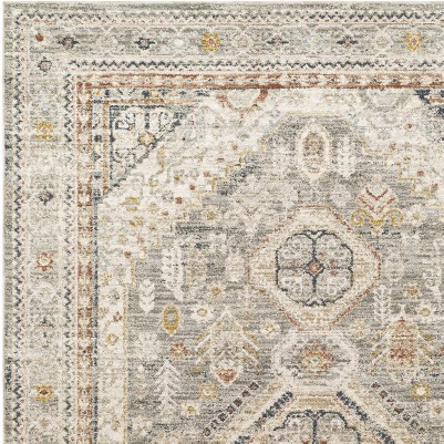 medium gray, off white, medium brown, charcoal, ice blue