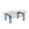 CAVINAS Tempered Glass Coffee Table, Modern Glass Coffee Table for Living Room, 2-Tier Storage Center Coffee Table with Smoke Legs - 3 of 4