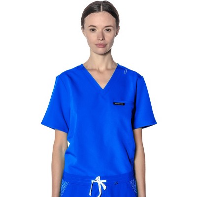 women's Royal Blue Scrub Top