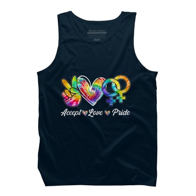 Adult Design By Humans Accept Love Tie-Dye Rainbow Pride By Marilynart Tank Top