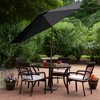 Northlight 9' Outdoor Patio Umbrella with Hand Crank and Tilt - Black/Brown - 3 of 4