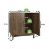 PDTEND Carved Wood Decorative Storage Cabinet with Adjustable Shelf & 2-Door for Entryway, Living Room, Kitchen or Office - 4 of 4