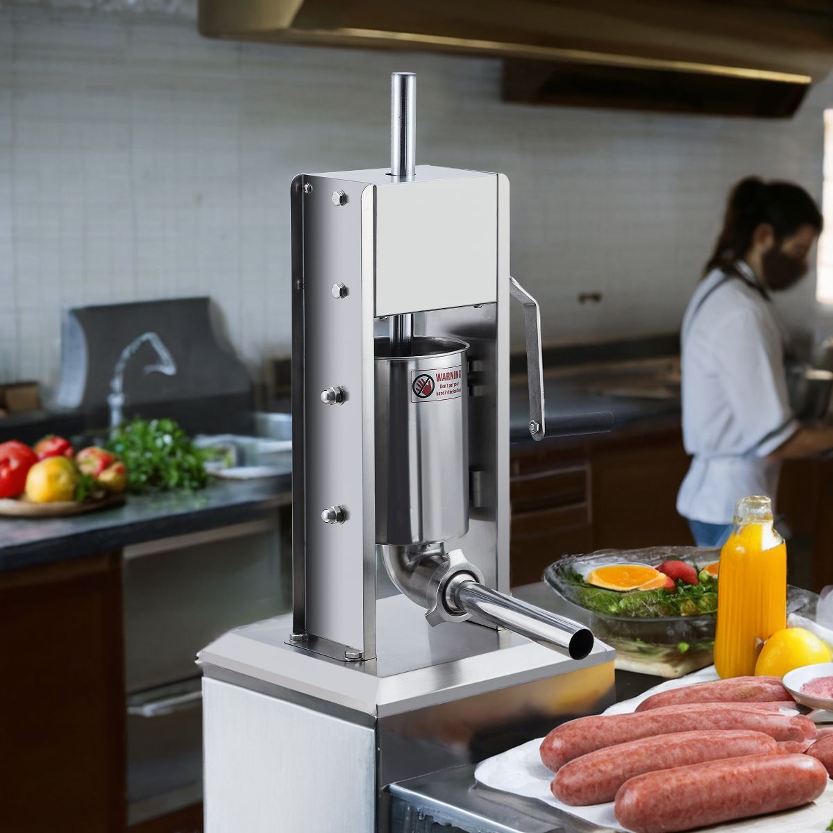 Manual Sausage Stuffer 7LB/3L Meat Stuffer with Dual Speed, Stainless Steel Heavy Duty Sausage Filler, 4 Stuffing Tubes for Home & Commercial Use - thumbnail 5