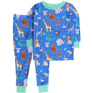 RuffleButts Gender Inclusive Viscose from Bamboo Toddler Long Sleeve Pajama Set - 1 of 4