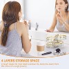 HTUTWOO 4-Layers Rotatable Jewelry Organizer Storage Box, Clear Jewelry Holder Case for Ring Earring Necklaces Bracelets Makeup Hair Accessories - 3 of 4