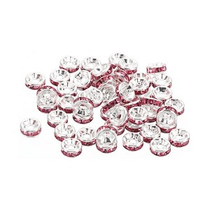 Unique Bargains Rhinestone Small Round Bulk Glass Spacer Beads for Jewelry Making 100 Pcs - 1 of 4