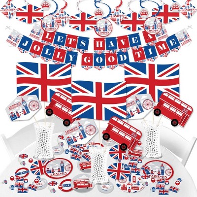 Big Dot of Happiness Cheerio, London - British UK Party Supplies - Banner Decoration Kit - Fundle Bundle