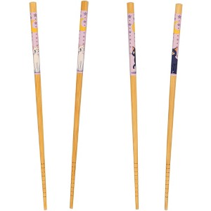 Sailor Moon Chopsticks Luna and Artemis Set of 2 Bamboo Chopsticks Reusable Anime Utensils Multicolored - 1 of 4