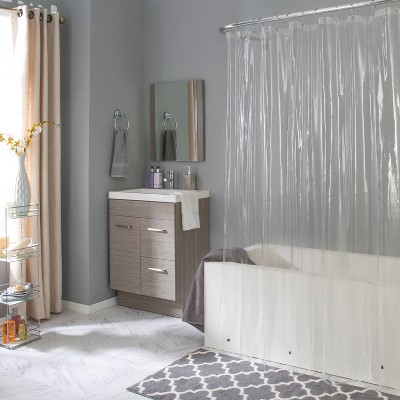 Eco-Friendly Clear PEVA Shower Curtain Liner with Rust Resistant Grommets