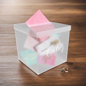 OnDisplay 10" Luxe Acrylic Clear Wedding Card Box w/Lid - Lucite Gift/Money Box - 1 of 4