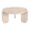 HomeRoots 30" Natural Genuine Marble and Marble Round Coffee Table - 4 of 4