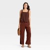 Women's Mid-Rise Wide Leg Linen Pull-On Pants - A New Day™ - 3 of 3
