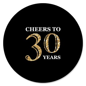 Big Dot of Happiness Adult 30th Birthday - Gold - Birthday Party Circle Sticker Labels - 24 Count - 1 of 4