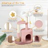 Small Cat Tree Condo with Sisal Scratching Post, 33 Inch Modern Cute Flower Cat Tree Tower with Cozy Perch Toy Ball - 4 of 4