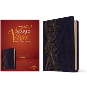 Biblia de Estudio del Diario Vivir Rvr60 (Sentipiel, Morado Oscuro, Letra Roja) - (Leather Bound) - 1 of 1