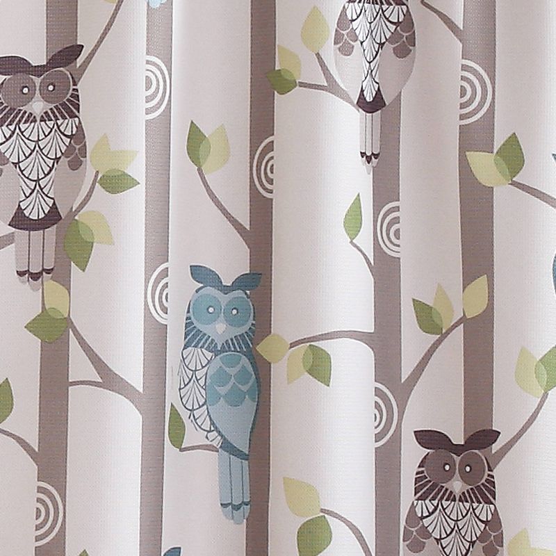 2pk Owl Print Curtain Tiers Cream - No. 918, 5 of 8