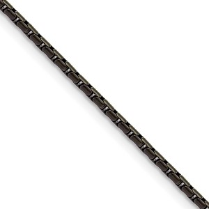 Chisel Stainless Steel Polished Black IP-plated 1.7mm 24" Elongated Box Chain Necklace - 1 of 4