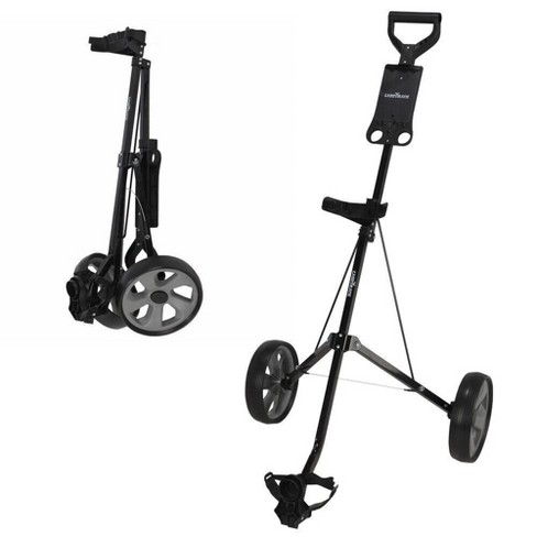 Caddymatic Golf I-trac 2 Wheel Folding Golf Cart Black Gray : Target