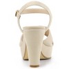 Allegra K Women's Buckle Closure Platform Chunky Heels Slingback Sandals - 3 of 4