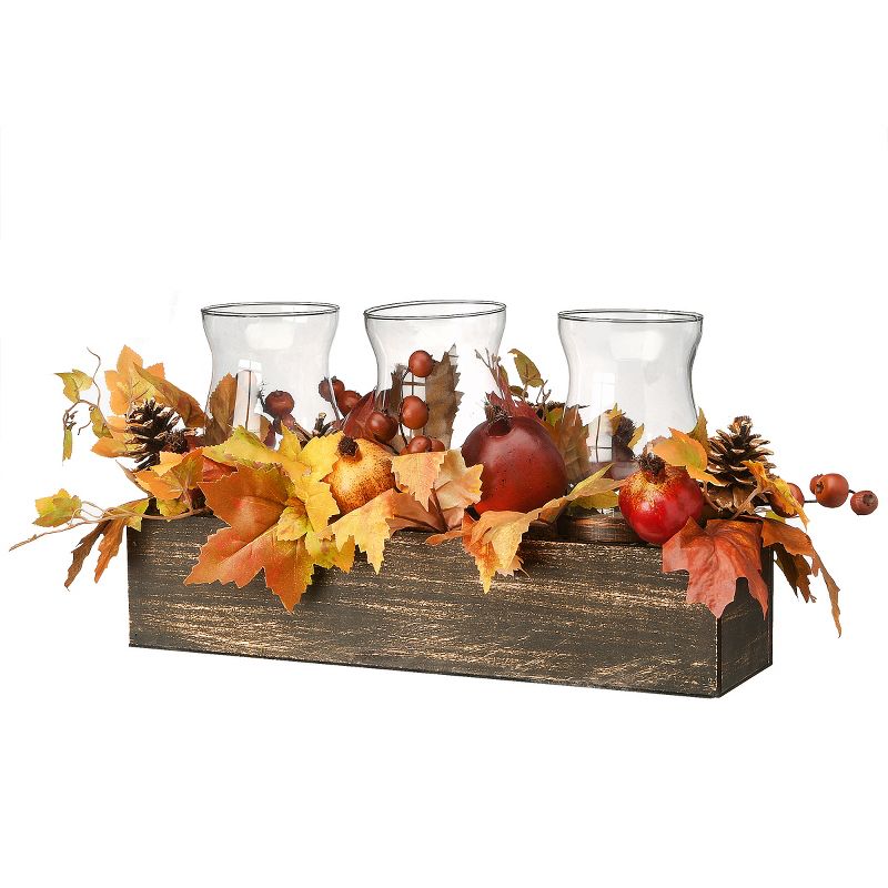 24" Maple Leaves Candleholder Centerpiece - National Tree Company, 1 of 6