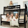 Max & Lily Bunk Bed Twin over Full Size, Solid Wood Scandinavian Style Bunk Beds for Kids - 2 of 4