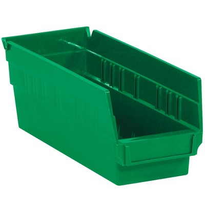 Box Partners Plastic Shelf Bin Boxes 11 5/8" x 4 1/8" x 4" Green 36/Case BINPS102G