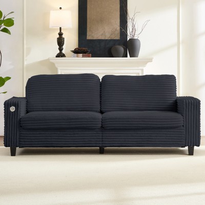 84" Oversized Loveseat Sofa Couch with USB&Type-C Charging Port, Compact 2-Seater Couch with Side Pocket,Ergonomic Design Soft Sofa