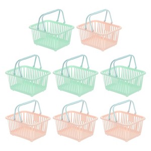 Unique Bargains Plastic Grocery Shopping Toy Storage Mini Decorative Baskets 6.3" x 3.5" x 5.1" 8 Pcs - 1 of 4