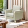 TiramisuBest Charcoal Fabric Club Chair,Contemporary Armchair with Waterfall Back & Rubberwood Legs - 4 of 4