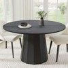 PexFix 52 in.H Solid Wood Round Dining Table Kitchen Table for 4-6 with Tabletop and Tapered Base for Living/Dining Room Coffee Office in Black - 2 of 4