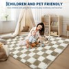 Fluffy Runner Rug Ultra-Soft Shaggy Carpet Runner with Non-Slip Backing, Modern Checkerboard Hallway Rug - 4 of 4