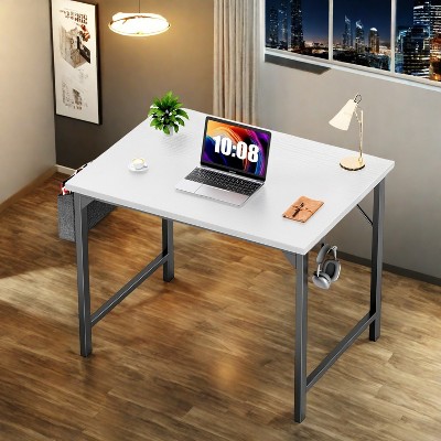 Sevobal Desks Game Computer Desk, Home Office Desk, Desk For Studying, Writing, Working , Gaming, Modern Simple, White, 63"*26"*29.8"