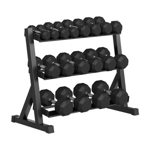 Rubber Coated Hex Dumbbell Weight Set, Multiple Sizes Exercise & Fitness Dumbbells, for Muscle Toning, Strength Building - 1 of 4