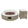 42/56 inch Outdoor  Magnesium Oxide Fire Pit Table Propane with Tank Cover and Wind Guard - 2 of 4