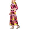 HAPPY BAY Women's House Daily Routine Evening Wear Loungewear Casual Long Kaftan Cover Up Slit Dress Maxi Dresses Caftans for Women 2X-3X Pink, Tree - 2 of 4