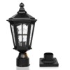 LamQee 17.5'' H Black Outdoor Post Light Dusk to Dawn with Pier Mount Base - 3 of 4