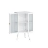 22.25 " Floor Coner Cabinet with Tempered Glass Door & Storage Shelves for Bathroom, Living Room, Bedroom (White) - 2 of 4