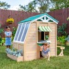 Teamson Kids Agnes Wooden Playhouse with Garden Window, Fixed Bench & Flower Boxes, Tan - 4 of 4