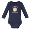 Hudson Baby Infant Boys Cotton Long-Sleeve Bodysuits 3-Pack, Varsity Lion Cub - 3 of 4
