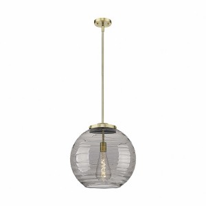 Athens Deco Swirl - 100W 1 LED Stem Hung Pendant In Industrial Style-17.13 Inches Tall and 15.75 Inches Wide - 1 of 1