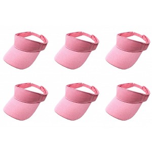 6 Pack Adjustable Sun Visors Great for Sports Travel or Workouts - 1 of 4